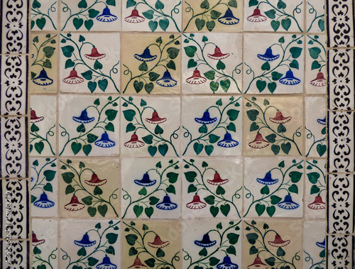 Traditional hand-painted Portuguese tiles (azulejos)