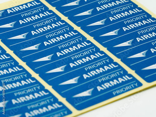 Airmail sticker of post