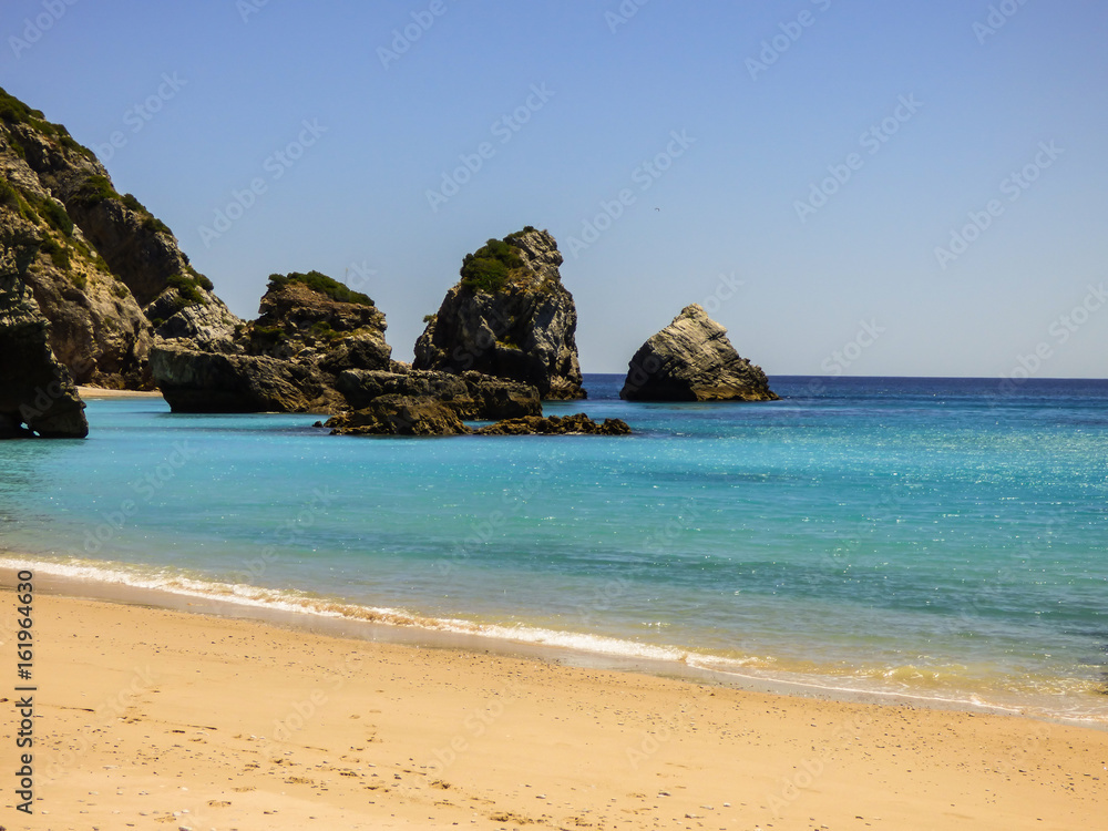 Fototapeta premium Rock formations at the beautiful beach 