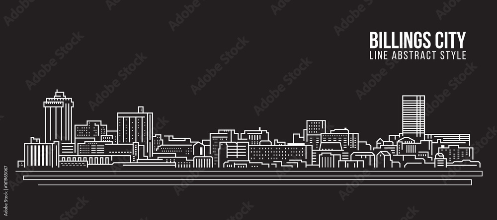 Cityscape Building Line art Vector Illustration design - Billings city
