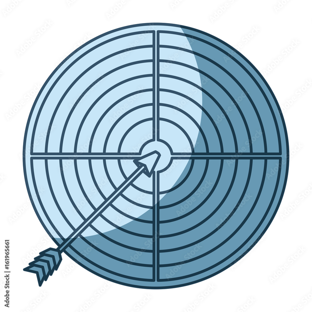 blue shading silhouette of arrow on target vector illustration blue shading silhouette of arrow on target vector illustration