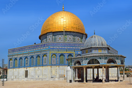 Dome of the Rock and Dome of the Chain at Temple Mount, Old City of Jerusalem