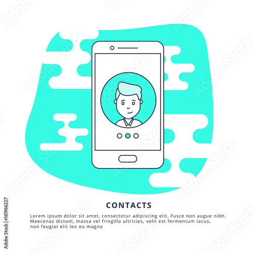 Thin Line Icon Concept of Contacts. Symbol of Connection