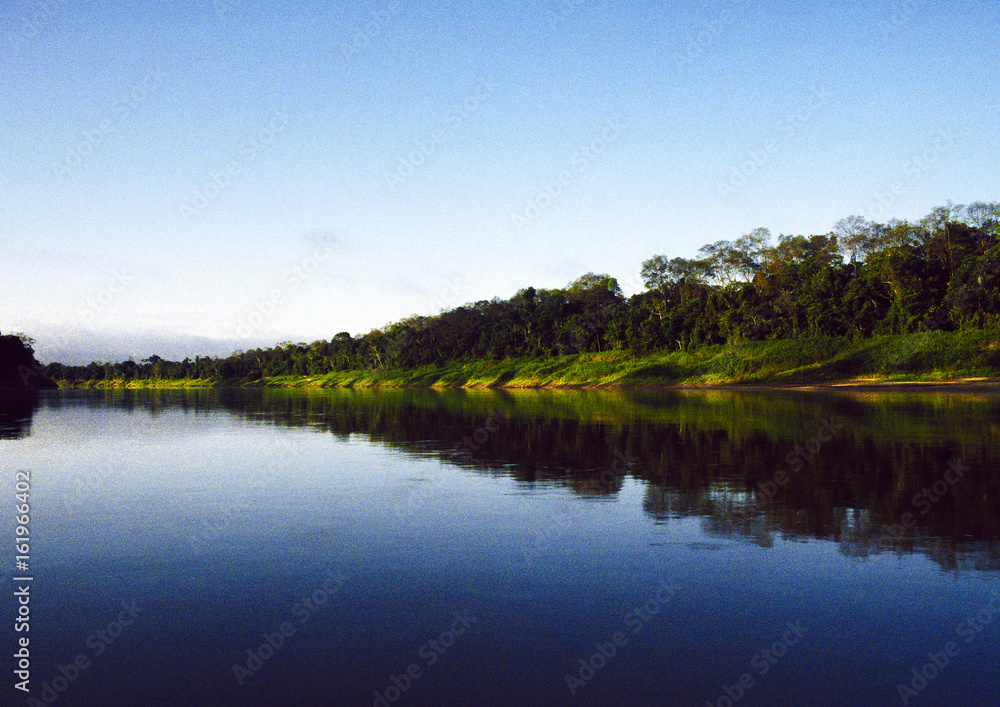 In the Amazon rainforest far from the civilization in South America, on the river Jurua, Brazil