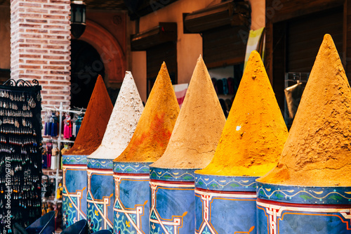 Fototapeta Naklejka Na Ścianę i Meble -  colorful piles of moroccan spices