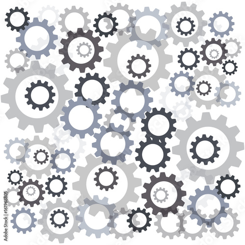 Color gears isolated on white background. Vector illustration