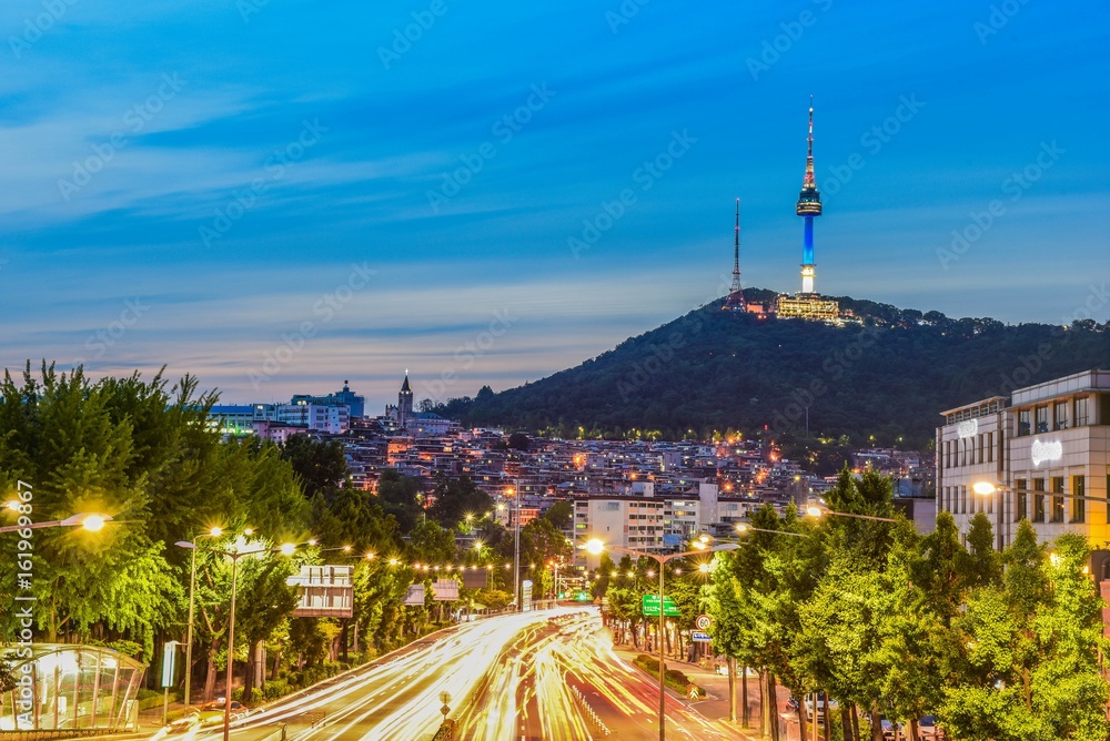 Fototapeta premium namsan tower night, seoul, korea