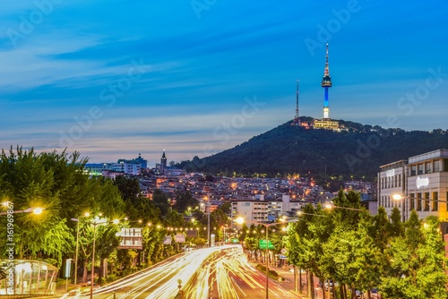 namsan tower night, seoul, korea