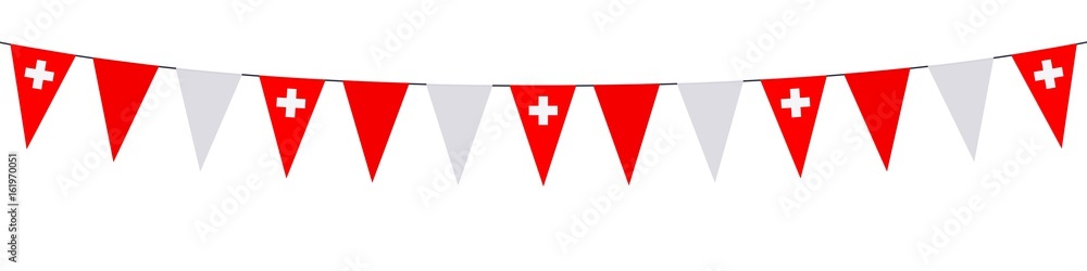 Obraz premium Banner. Garlands, pennants, Switzerland