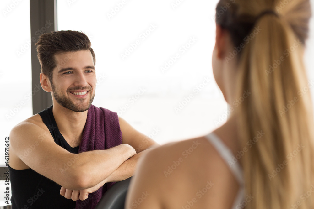 Fototapeta premium Friends on a gym