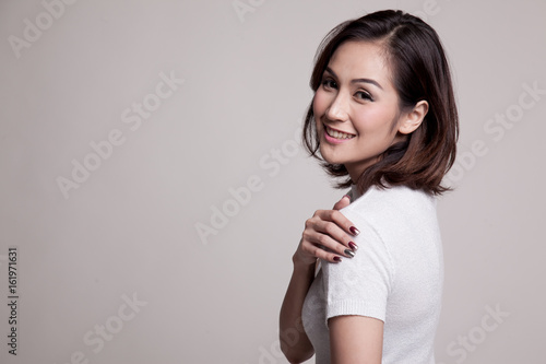 Happy Beautiful young Asian woman.