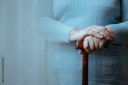 Billede på lærred Lady with walking stick
