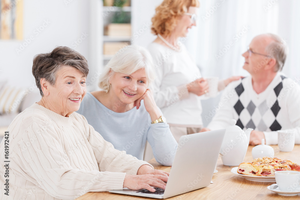 Fototapeta premium Seniors and technology