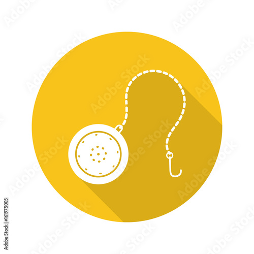 Tea ball infuser flat design long shadow glyph icon