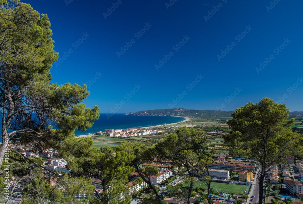 High view of Estartit bay on the Costa Brava of Catalonia