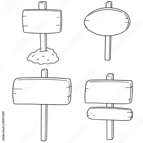 vector set of signboard