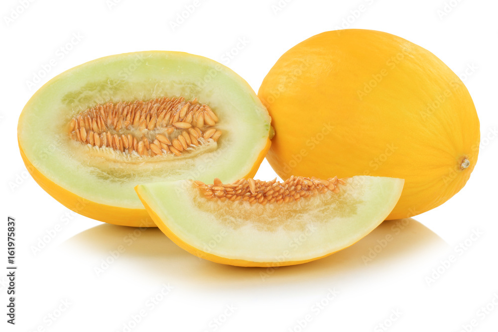 Honigmelone geschnitten Früchte Frucht Obst Sommer Freisteller freigestellt isoliert Honigmelone geschnitten Früchte Frucht Obst Sommer Freisteller freigestellt isoliert