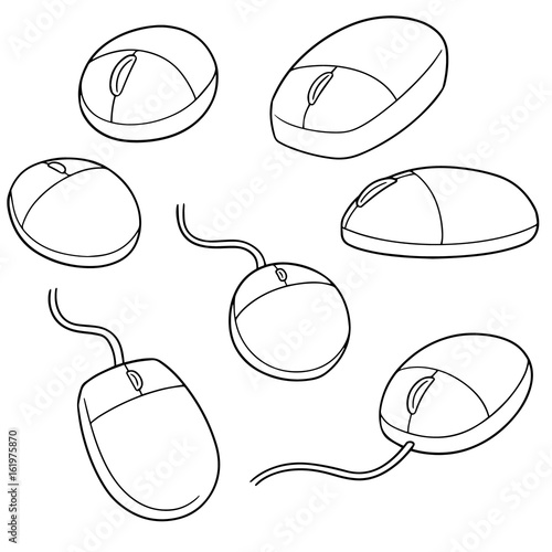 vector set of computer mouse