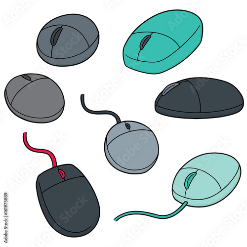 vector set of computer mouse