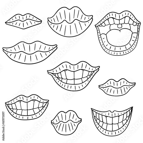vector set of mouth