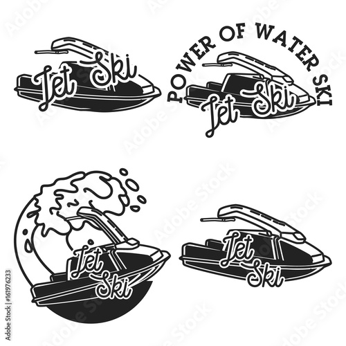 Vintage jet ski emblems