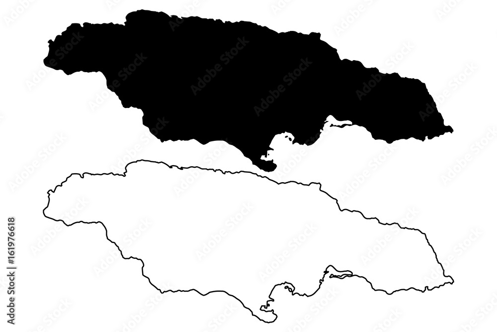 Obraz premium Jamaica map vector illustration, scribble sketch Jamaica