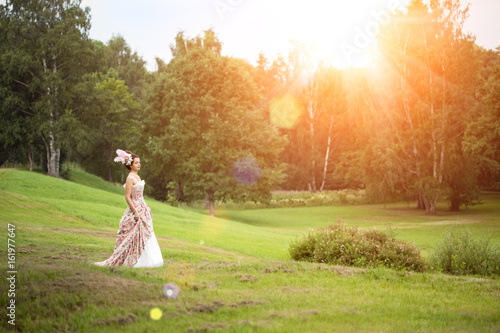 Princess in an vintage dress in nature © Miramiska