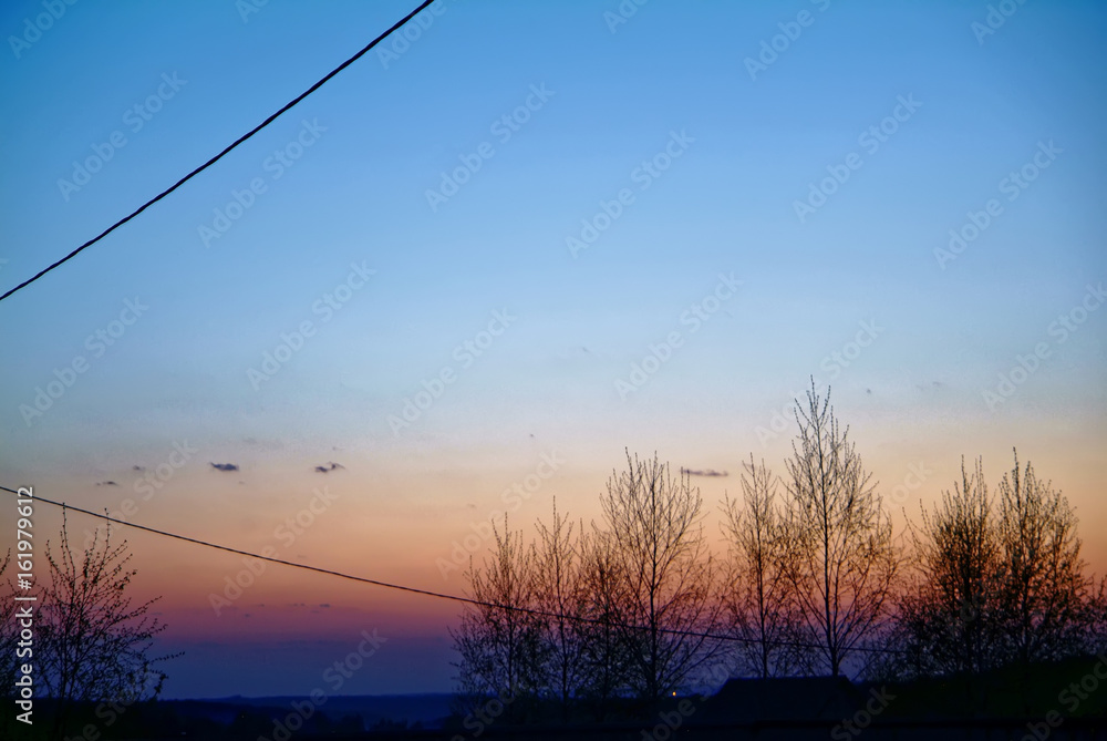 sunset sky in spring, Russia sunset sky in spring, Russia