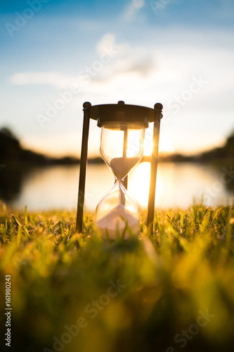 Hourglass under sunlight