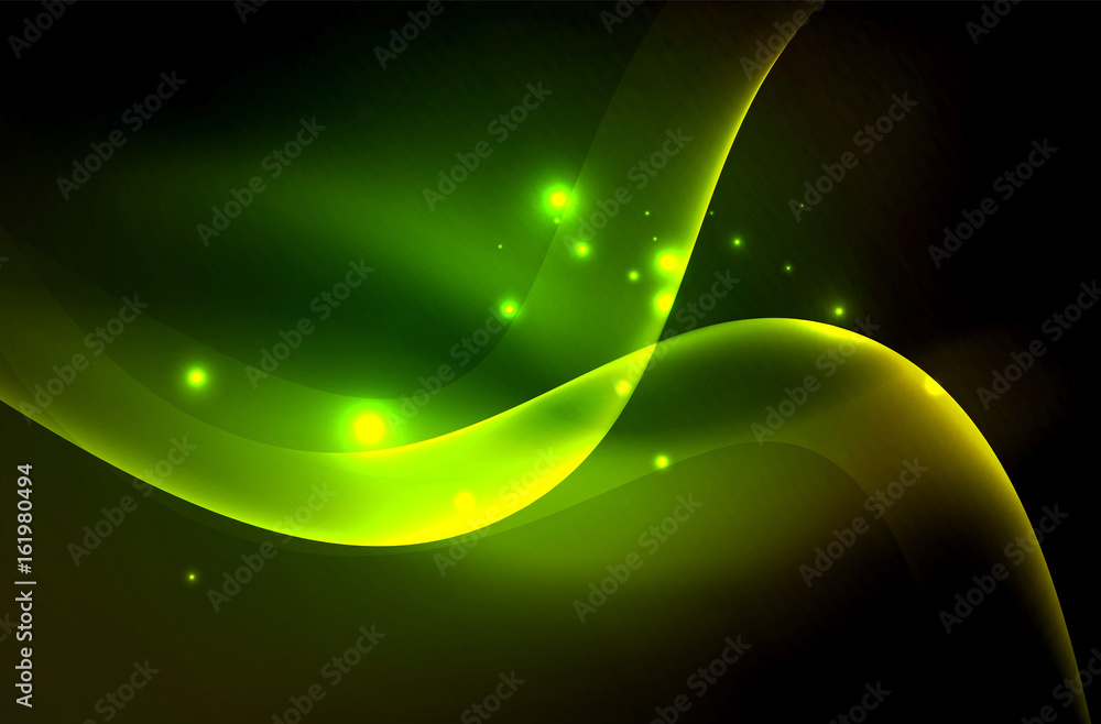 Smoky glowing waves in the dark Smoky glowing waves in the dark