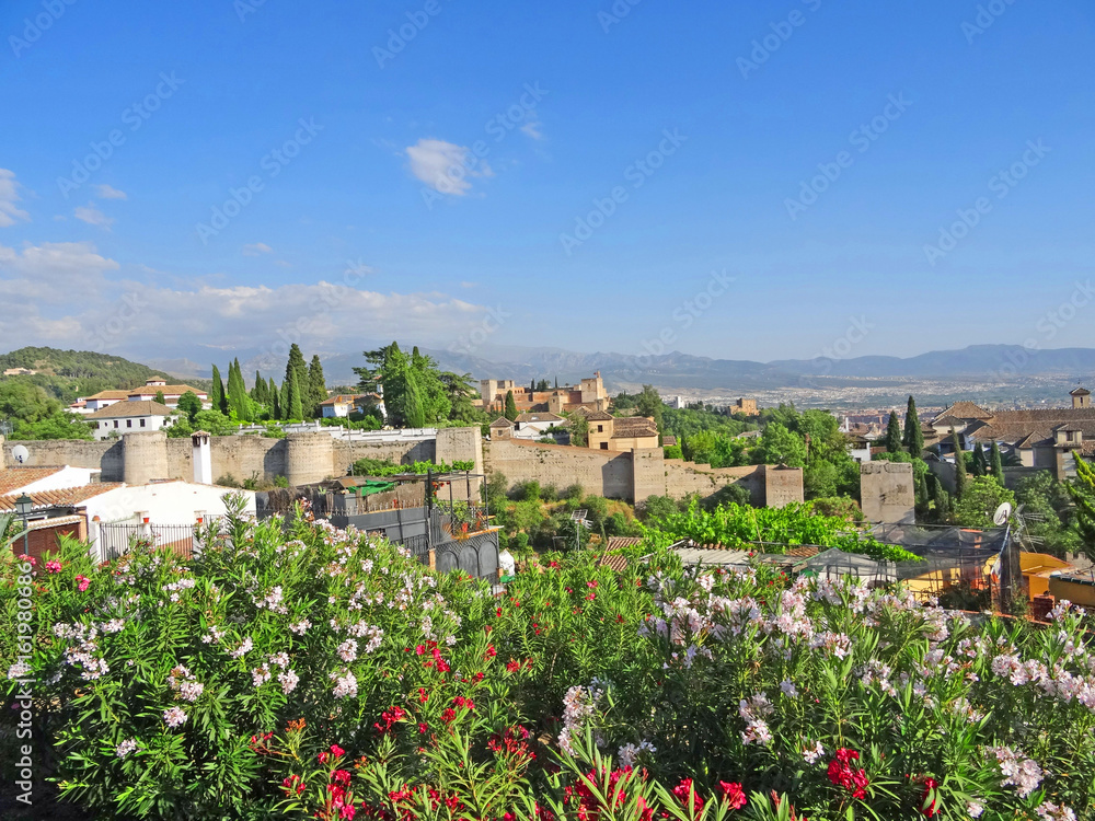 Espagne, vue sur l'Alhambra de Grenade depuis Albaicin 