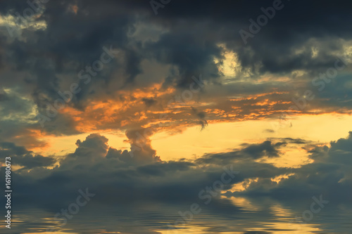 Colorful dramatic sky with cloud at sunset © sergofan2015
