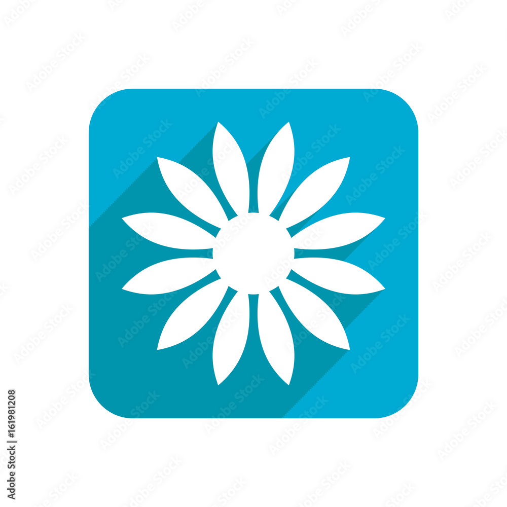 Flower, colored flat icon on a white background for design, logo. Vector illustration Flower, colored flat icon on a white background for design, logo. Vector illustration