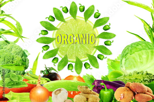 Fototapeta Naklejka Na Ścianę i Meble -  organic healthy living vegetable background