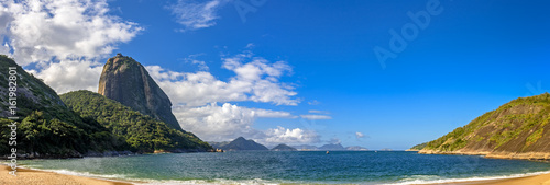 Sugar Loaf hill and Red Beach seen from Urca neighborhood, Rio de Janeiro, Brazil