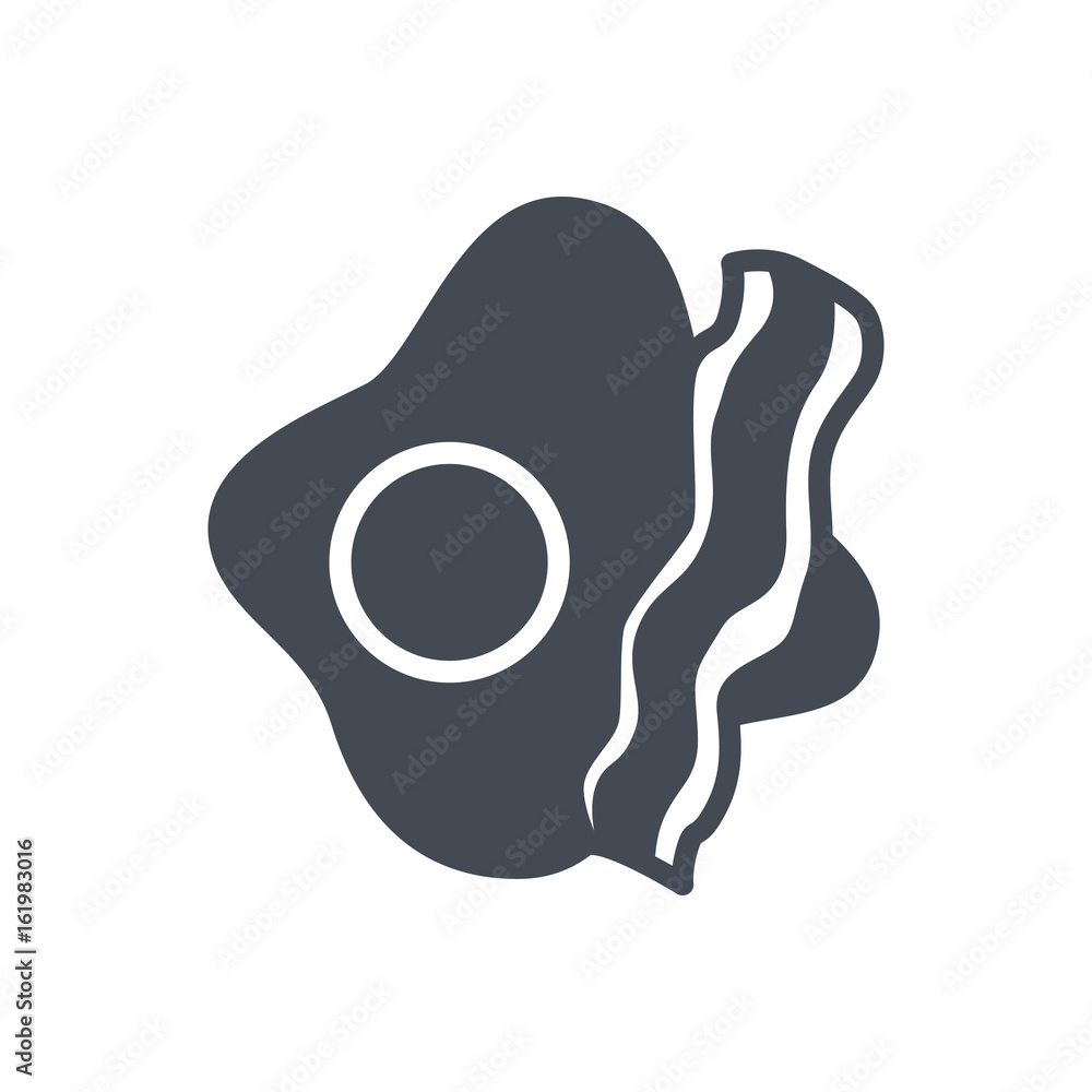 Egg and bcon breakfast silhouette icon Egg and bcon breakfast silhouette icon