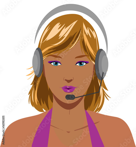 Sexy blond telephone operator