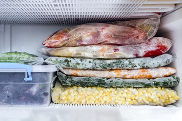 Frozen berries and vegetables