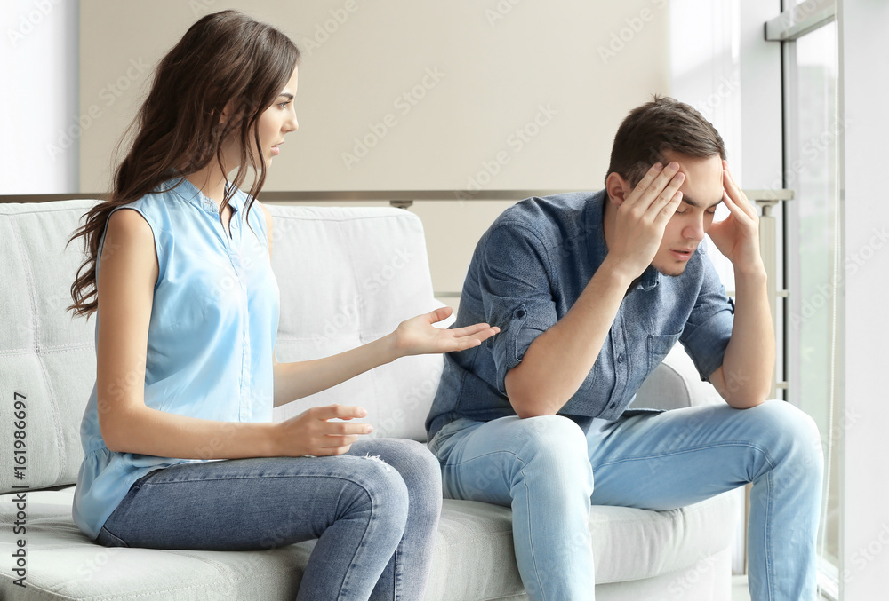 Young couple arguing at home Young couple arguing at home