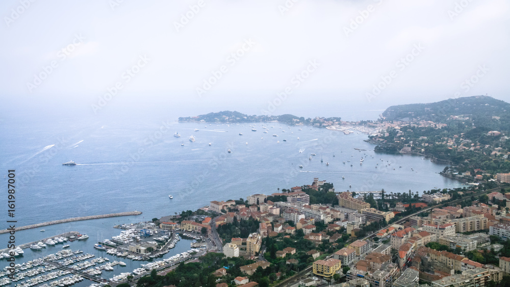 view of city on Cote d'Azur of French Riviera