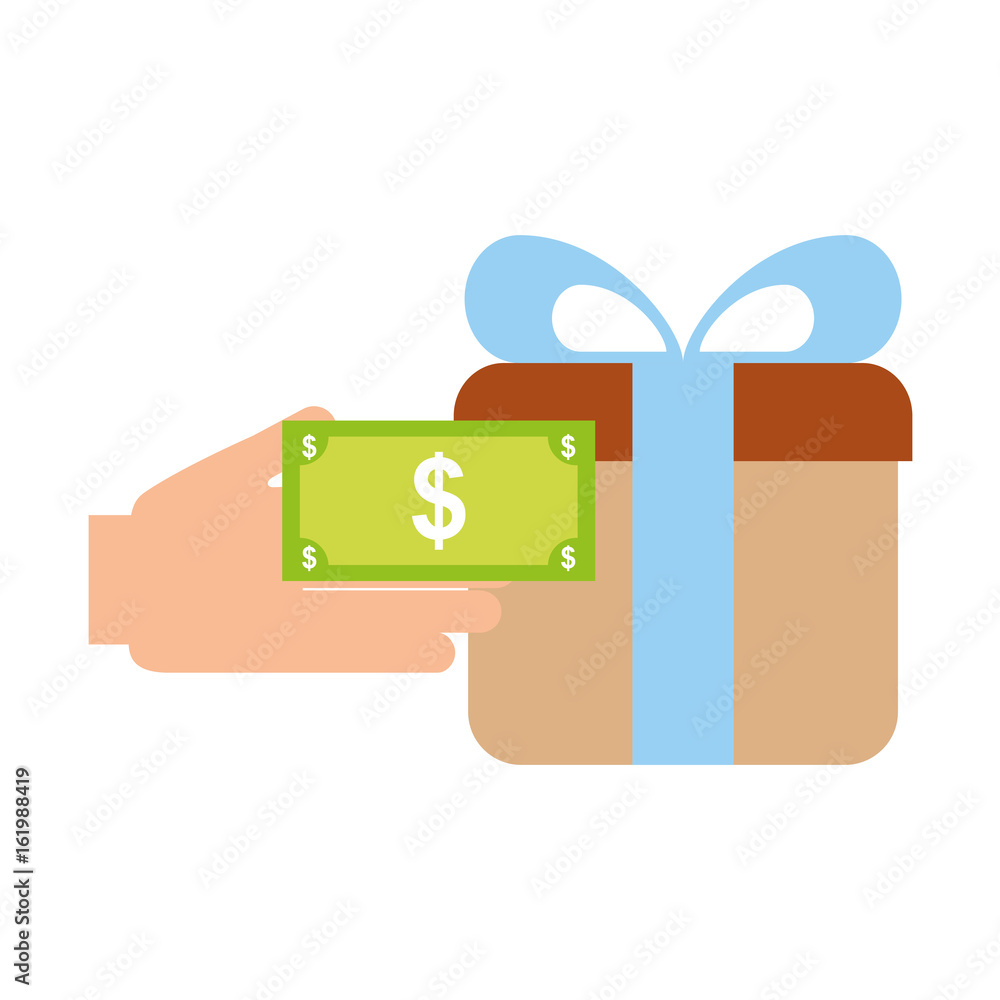 giftbox present with hand human vector illustration design giftbox present with hand human vector illustration design
