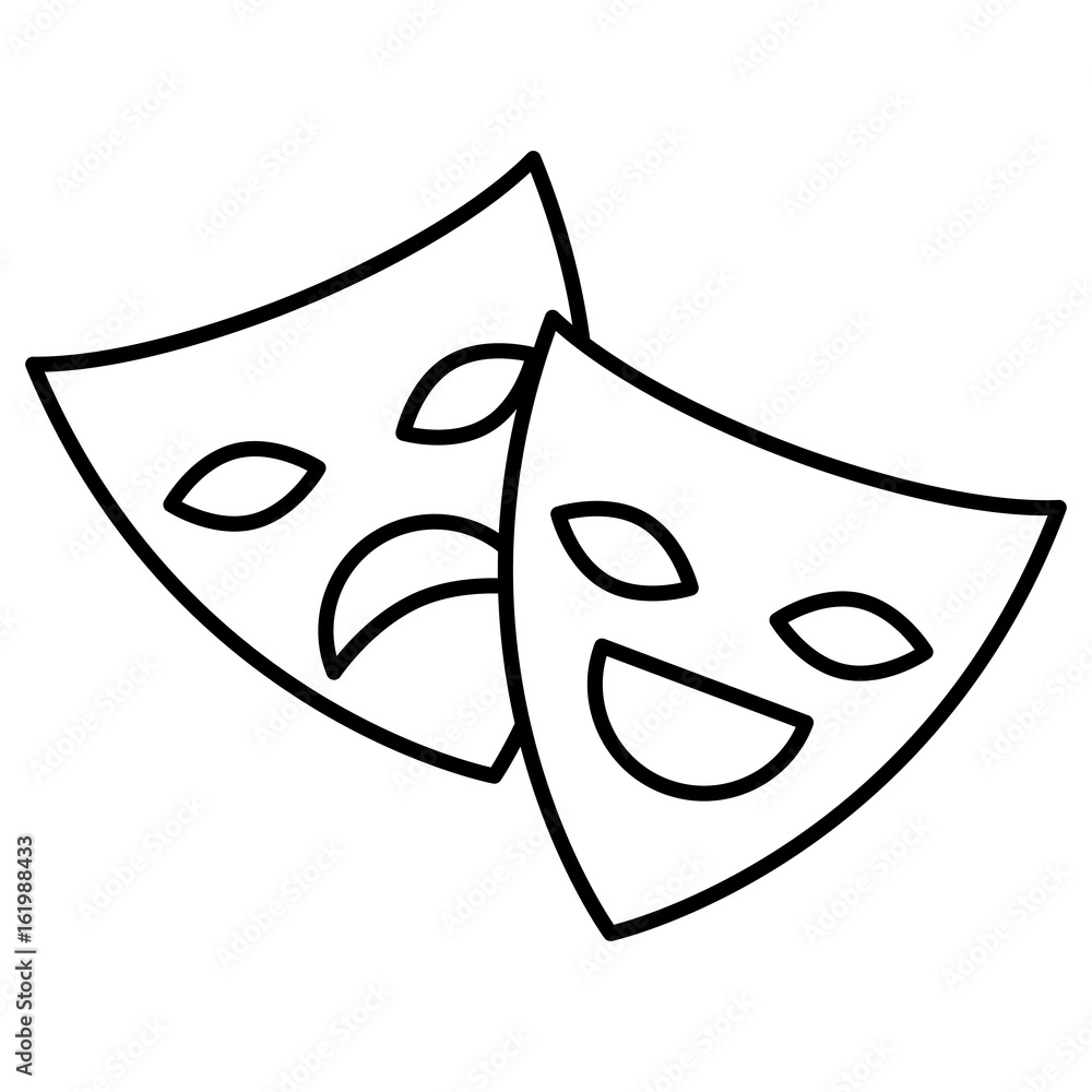 theater masks isolated icon vector illustration design theater masks isolated icon vector illustration design