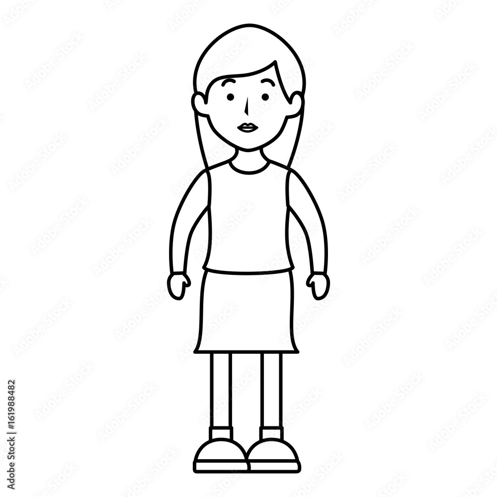 beautiful and young woman character vector illustration design