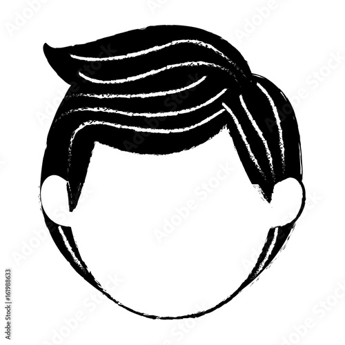 young man head avatar character vector illustration design