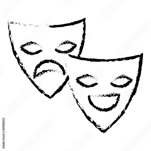 theater masks isolated icon vector illustration design