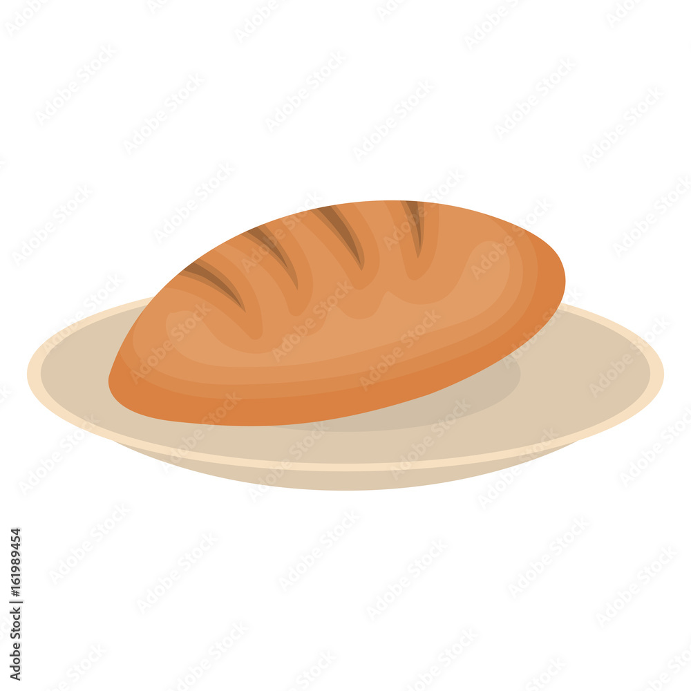 dish with delicious bread isolated icon vector illustration design dish with delicious bread isolated icon vector illustration design