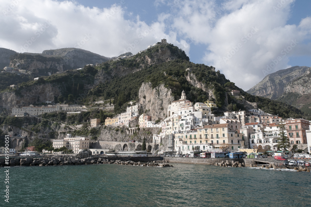 Panoramic view of Amalfi in Italy