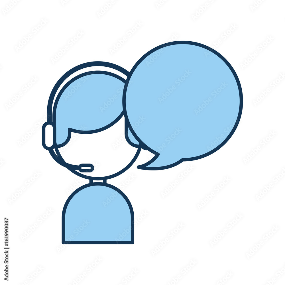 call center agent with speech bubble avatar vector illustration design call center agent with speech bubble avatar vector illustration design