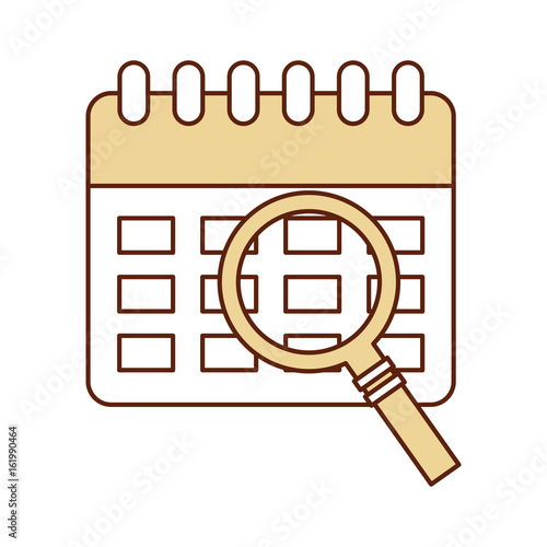 calendar reminder with magnifying glass vector illustration design
