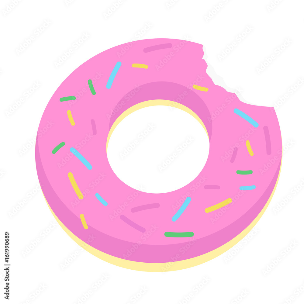 Hipster sprinkled donut float isolated over white background Hipster sprinkled donut float isolated over white background